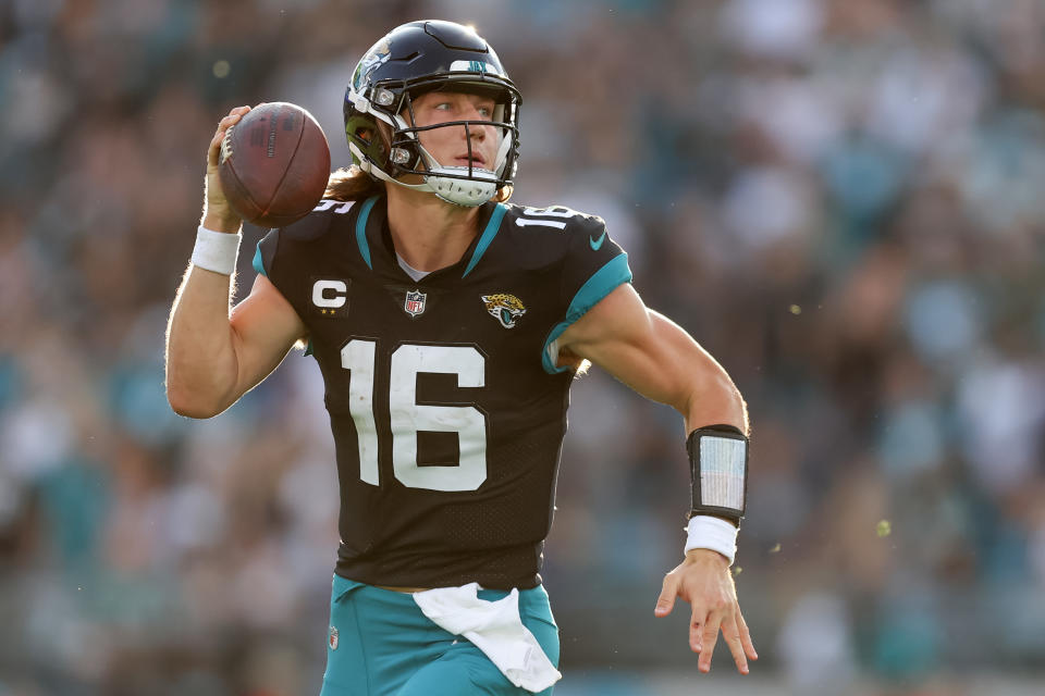 Trevor Lawrence #16 of the Jacksonville Jaguars has some fantasy value