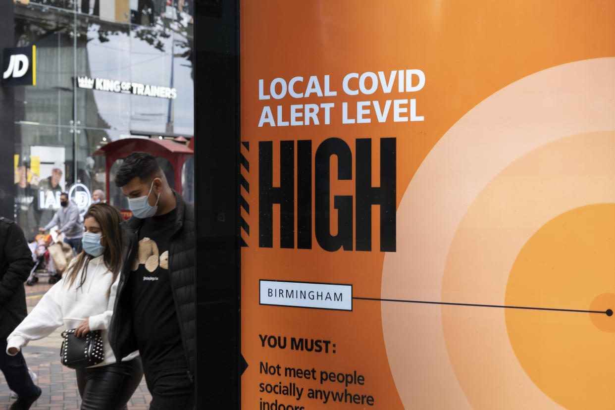 With coronavirus cases rising across the country more and more areas are being moved on to tier 2 and 3 lockdowns. (Getty)