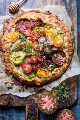 Heirloom Tomato And Zucchini Galette With Honey And Thyme