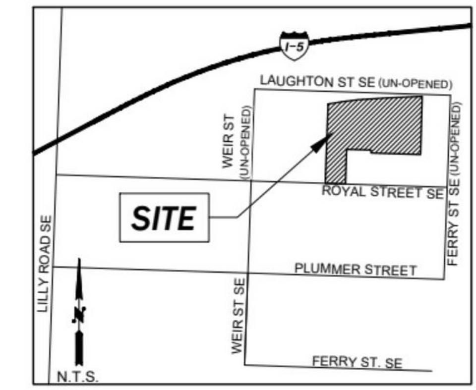 The location of the proposed Royal Street Apartments.