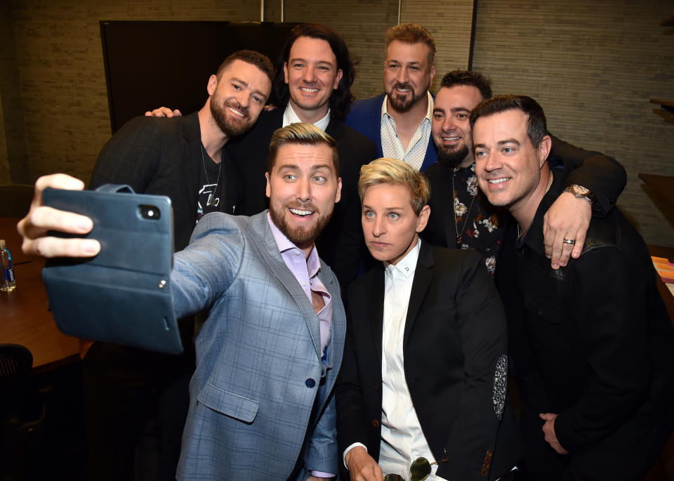 NSYNC reunited on the Ellen show as a surprise for fans. Source: Getty