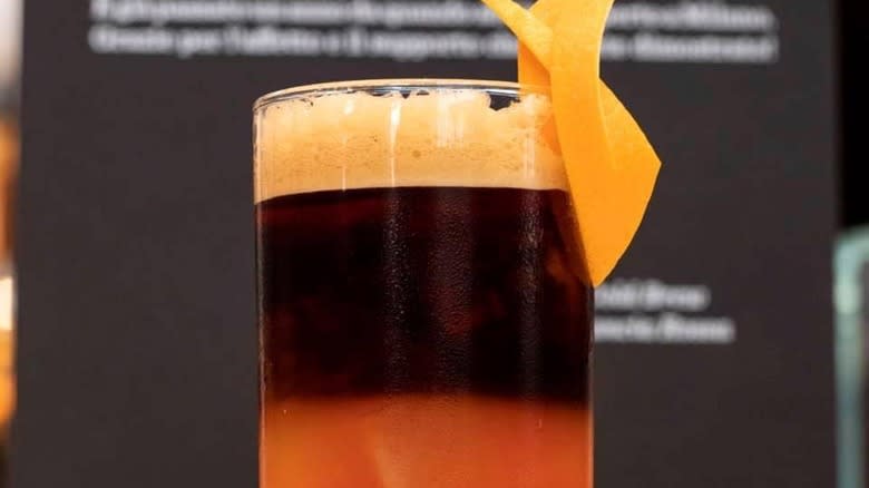 coffee orange juice layered cocktail