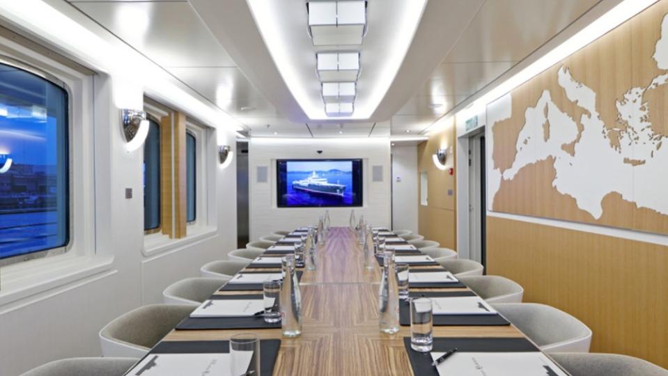 The conference room is designed for researchers. - Credit: Courtesy Fraser Yachts