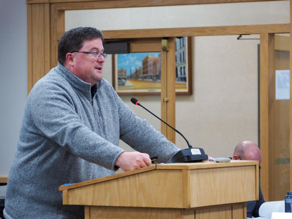 Ryan O'Gara, assistant director of the Area Plan Commission, speaks to the Area Plan Commission board, at December's Tippecanoe County's Area Plan Commission meeting, on Wednesday, Dec. 21, 2023, in Lafayette, Ind.