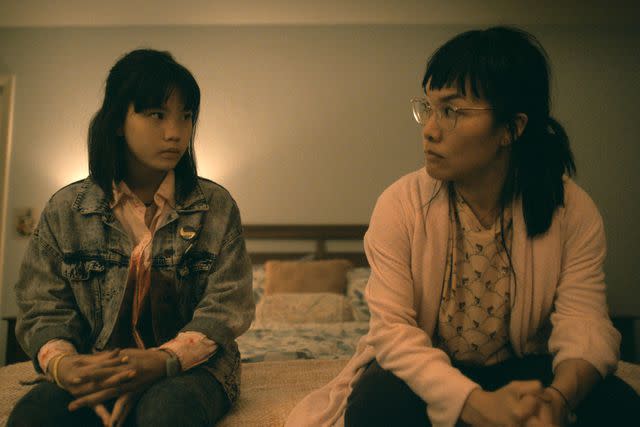 <p>Amazon/Courtesy Everett Collection</p> Riley Lai Nelet and Ali Wong on 'Paper Girls'