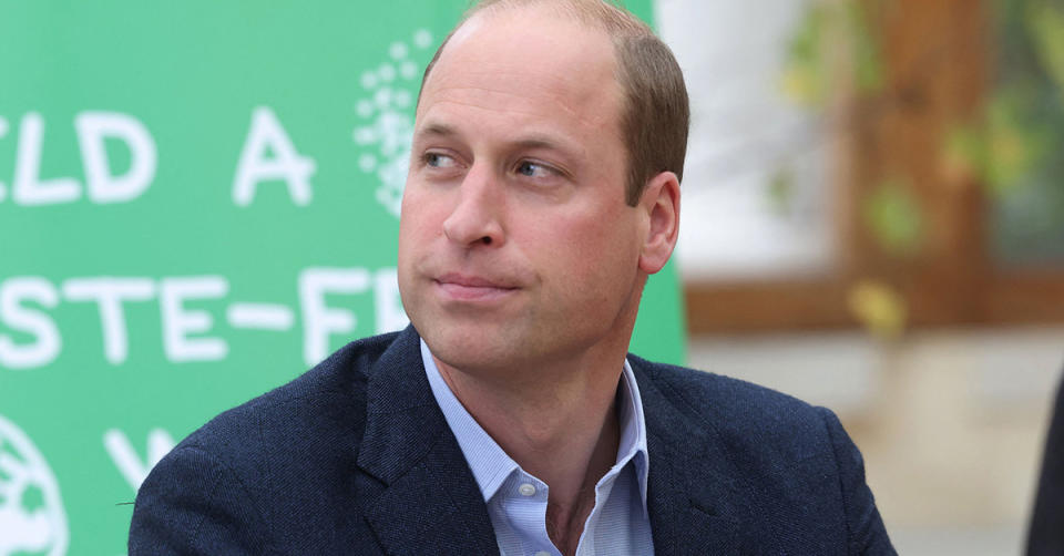 Prince William looking into the distance. 