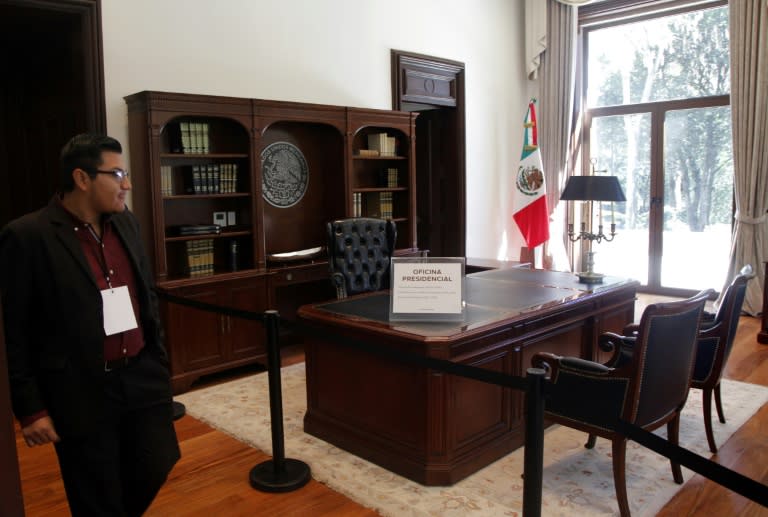 One of the stops on the Los Pinos tour are the plush offices used by the last three Mexican presidents