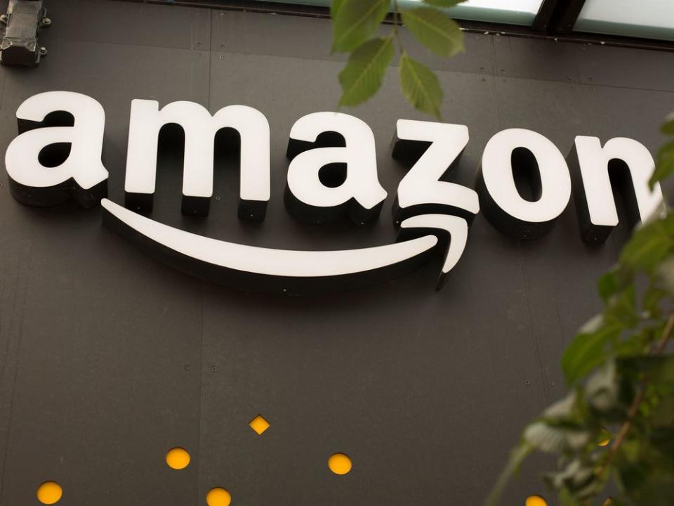 An Amazon Go store sign in Seattle, WA. | David Ryder/Getty Images