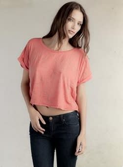 Alternative Apparel Molly crop burnout rolled sleeve tee, $44