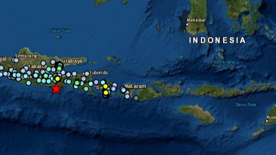 印尼爪哇島發生規模6地震。（圖／EMSC）