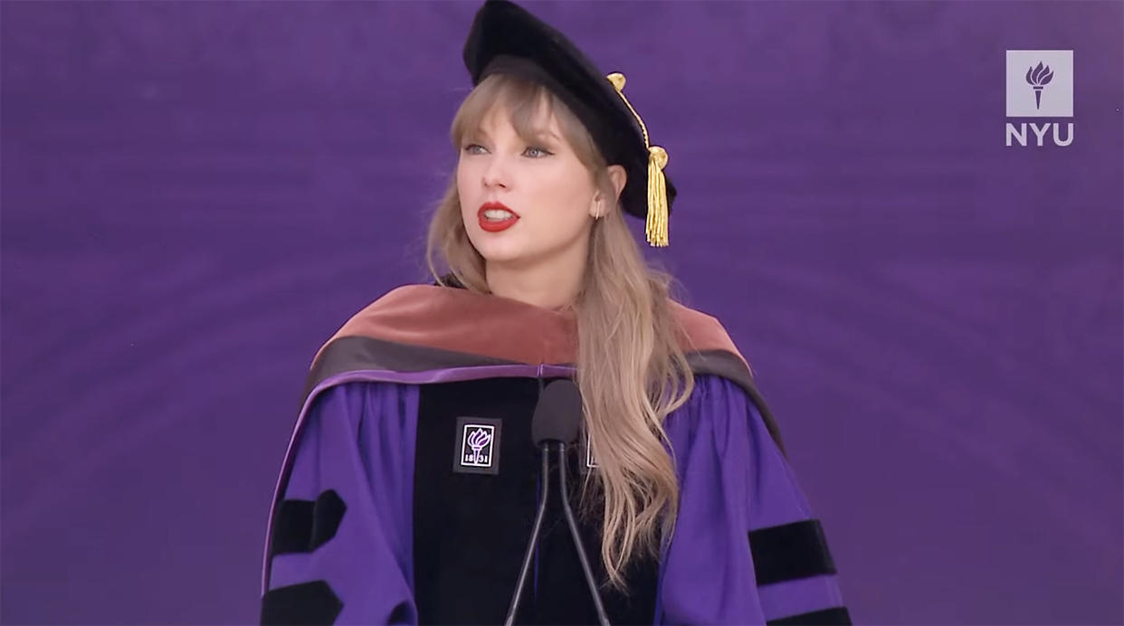 Swift delivering her speech. (NYU)