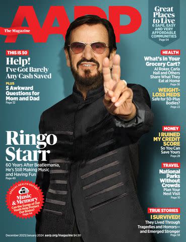 <p>Ringo Starr photographed by Peter Yang</p> Ringo Starr on the cover of 'AARP'