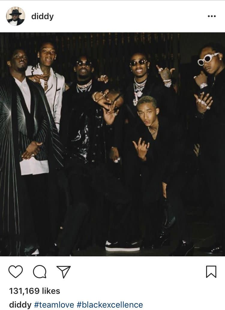 But Diddy cropped the Jenner sisters out. Burn! Source: Instagram