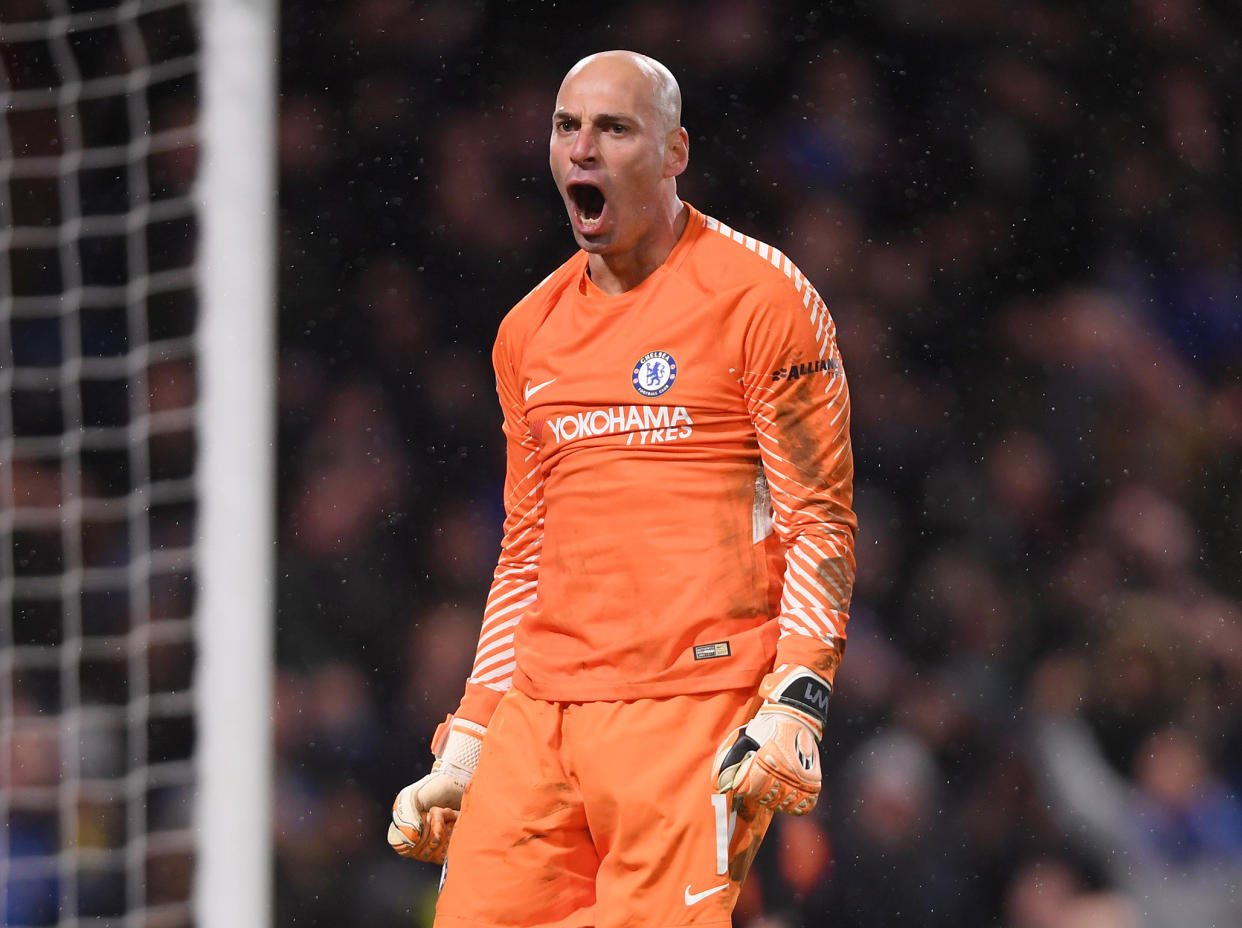 Willy Caballero survived Norwich's first penalty as Chelsea won the shootout: Getty