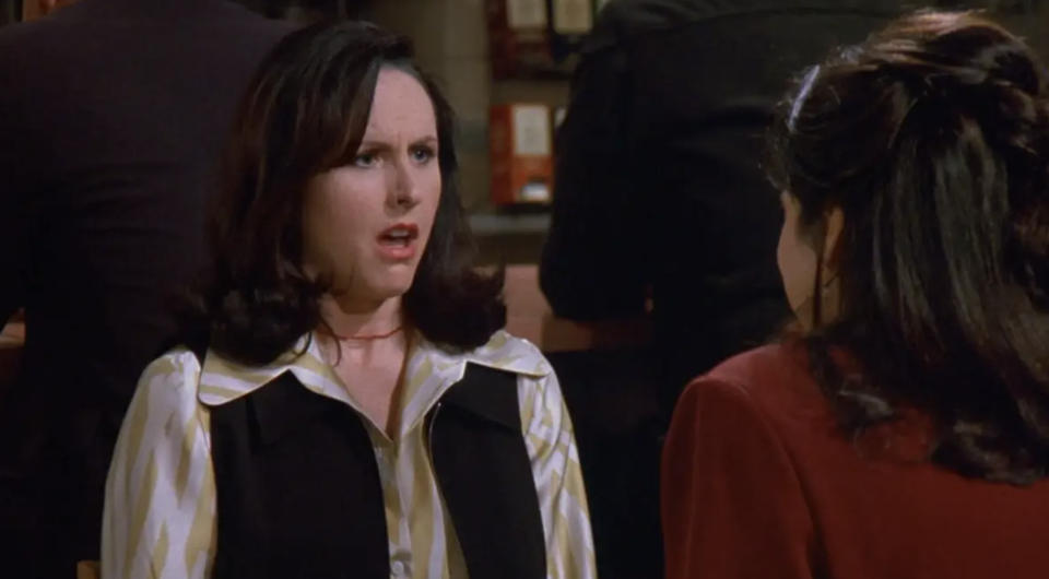 Molly Shannon had already been a cast member on SNL for two years when she appeared on Seinfeld in 1997 as Elaine's coworker who walks without moving her arms. 
