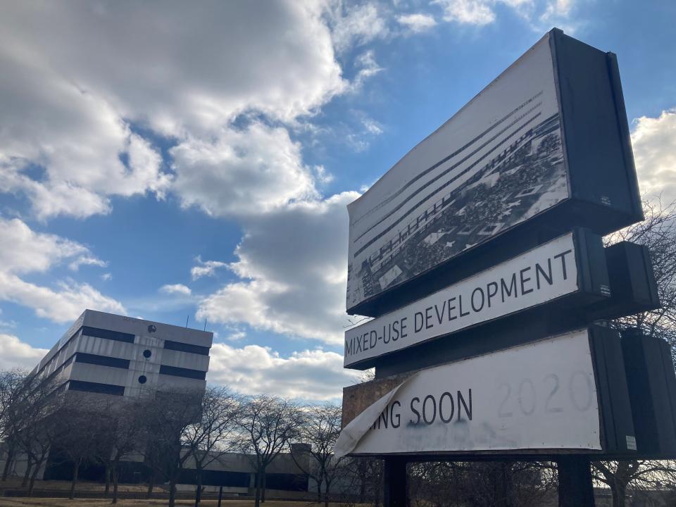 This "Coming Soon" sign outside the former Southwest Detroit Hospital has had the "2020" date whited out.