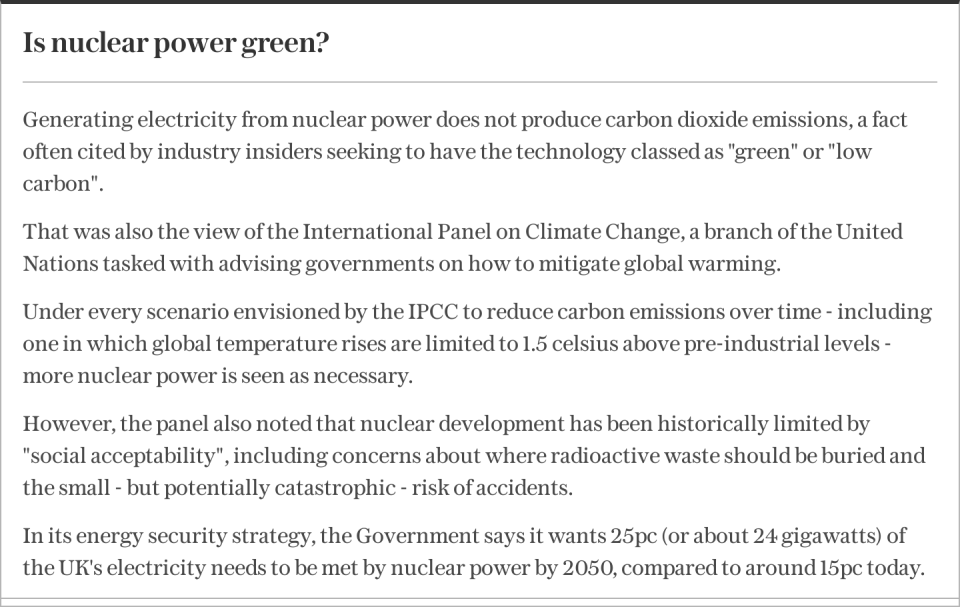 Is nuclear power green?