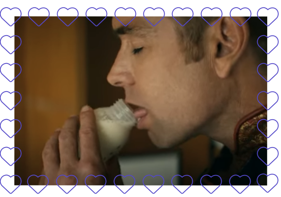 Homelander drinking milk