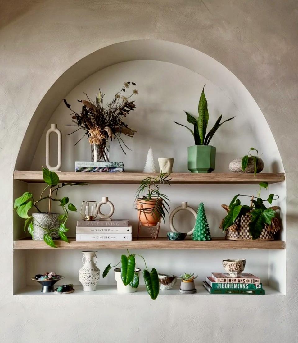 The plant shelf.