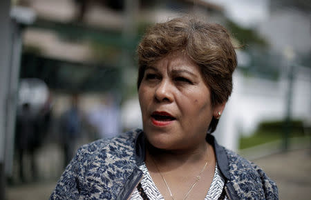 Maria Cristina Sanchez, a victim of the 2006 land conflict in San Salvador Atenco in Mexico, speaks to Reuters before her hearing was convened by the judges of the Inter-American Court of Human Rights in San Jose, Costa Rica November 16, 2017. REUTERS/Juan Carlos Ulate