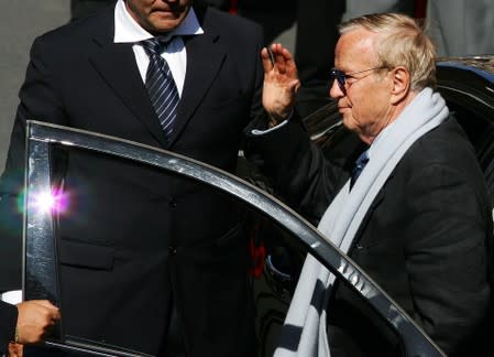 FILE PHOTO: Italian director Franco Zeffirelli arrives to attend Luciano Pavarotti's funeral at the cathedral of Modena