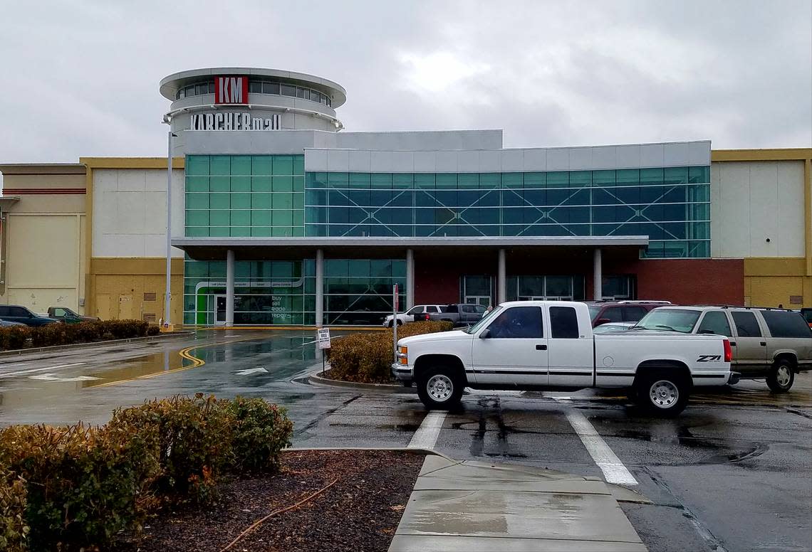 Nampa’s Karcher Mall was a popular destination for shoppers after it opened in 1965 but later faced declining sales. It has been undergoing redevelopment. This 2018 photo shows some shoppers visiting the mall in its waning days.