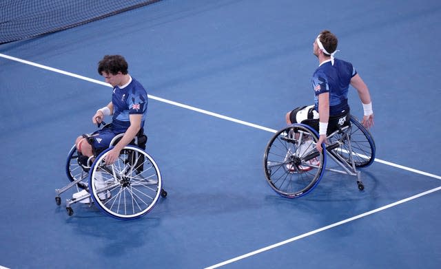 Great Britain’s Gordon Reid, left, and Alfie Hewett were left dejected