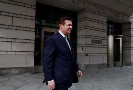 Paul Manafort leaves U.S. District Court in Washington, U.S., February 14, 2018. REUTERS/Leah Millis