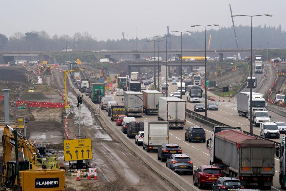 A crash is causing long tailbacks on the M25 (stock picture) (PA Wire)