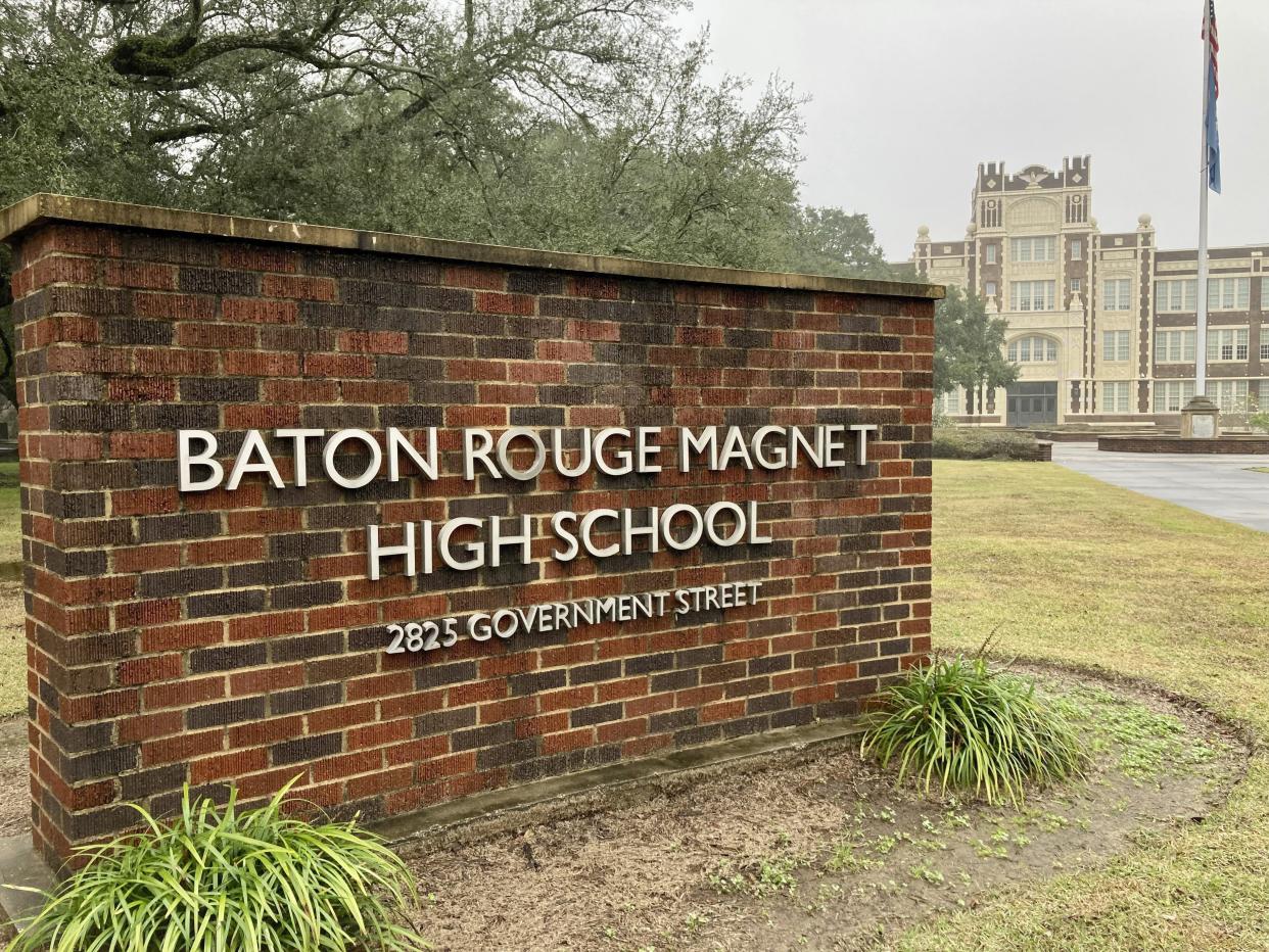 This Monday, Jan. 30, 2023 photo shows Baton Rouge Magnet High School in Baton Rouge, La. Baton Rouge Magnet High School in Louisiana is one of 60 schools around the country testing the new course, which has gained national attention since it was banned in Florida. (AP Photo/Stephen Smith)