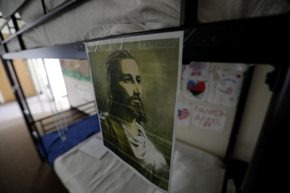 Photos and decorations cover the walls of a dormitory at the U.S. government's newest holding center for migrant children in Carrizo Springs, Texas, Tuesday, July 9, 2019.&nbsp; (Photo: Eric Gay / ASSOCIATED PRESS)