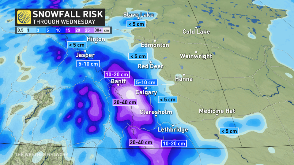 Alberta snowfall totals April 29 2024