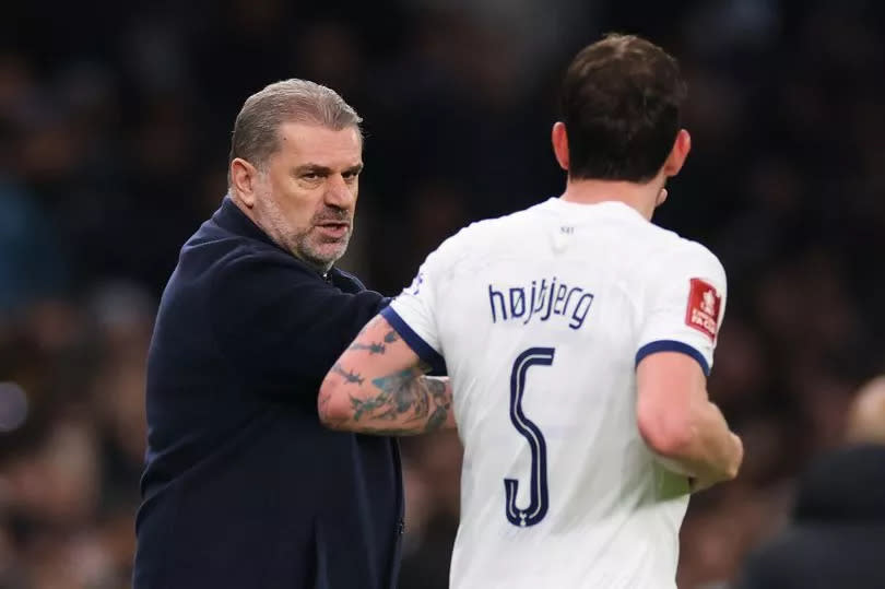 Ange Postecoglou and Pierre-Emile Hojbjerg