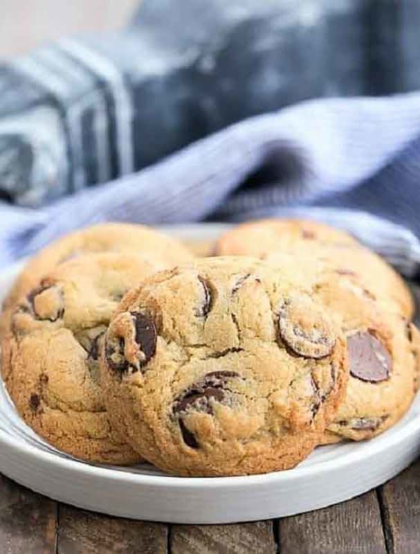 <p>That Skinny Chick Can Bake</p><p><strong>Jacques Torres Secret Chocolate Chip Cookies</strong></p><p>Get the recipe <a href="https://www.thatskinnychickcanbake.com/jacques-torres-secret-chocolate-chip-cookies/" rel="nofollow noopener" target="_blank" data-ylk="slk:here;elm:context_link;itc:0;sec:content-canvas" class="link rapid-noclick-resp"><em><strong>here</strong></em></a></p>