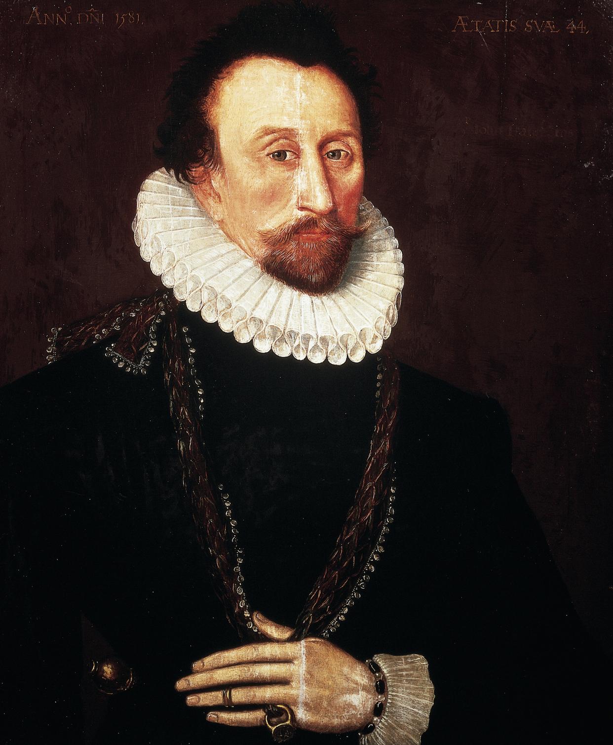 UNSPECIFIED - CIRCA 2003: Portrait of Sir John Hawkins (1532-95), cousin of Francis Drake, English privateer, slave trader and treasurer of the Royal Navy, he served as Rear Admiral against the Spanish Invecible Armada, 1588. London-Greenwich, National Maritime Museum (Photo by DeAgostini/Getty Images)