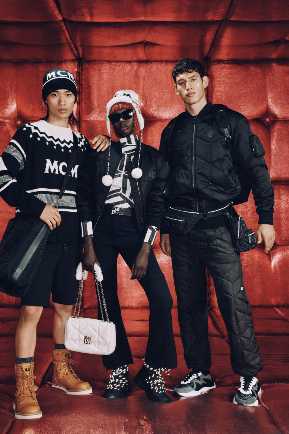 Some looks from MCM featured in the holiday campaign.