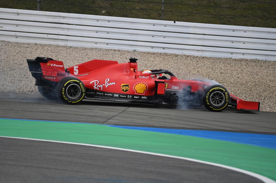Vettel is enduring a nightmare season after missing out on points on home soilAP