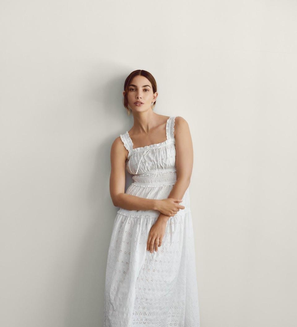 a woman in a white dress