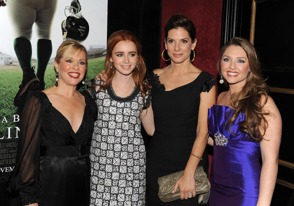 The Blind Side NY Premiere 2009 Leigh Anne Tuohy Lily Collins Sandra Bullock and Collins Touhy