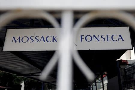 Mossack Fonseca law firm sign is pictured in Panama City, April 4, 2016. REUTERS/Carlos Jasso/Files