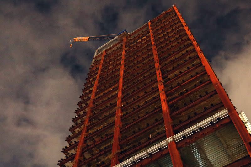 A construction site of a new building in Taipei,