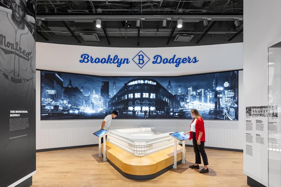 The Brooklyn Dodgers section of the Jackie Robinson Museum