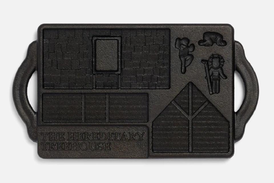 Cast iron mold plate for the Hereditary gingerbread treehouse.