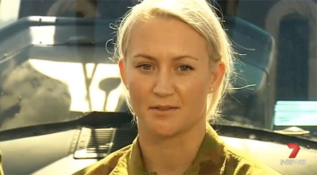 Cadet army pilot Ingrid Dylan. Source: 7News