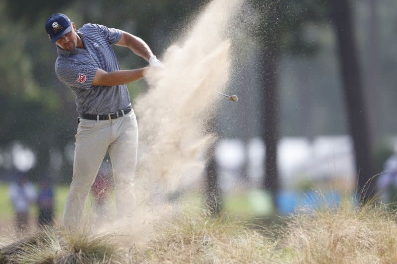 Bryson DeChambeau hits a shot during the final round of the 124th U.S. Open on Sunday at Pinehurst Resort & Country Club in Pinehurst, N.C. Photo by John Angelillo/UPI