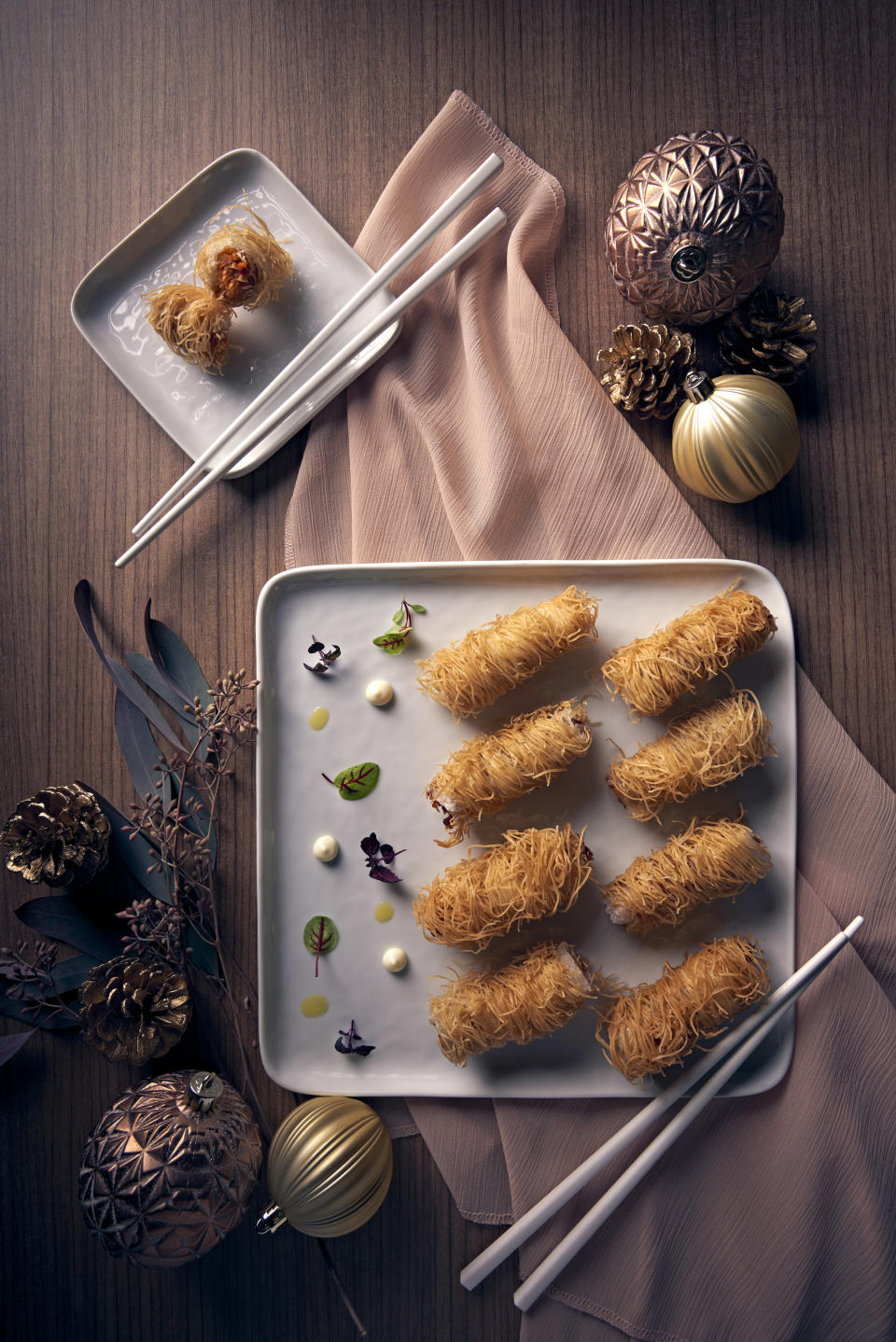 Crispy ‘Char Siew’ Turkey with Pine Nuts Kataifi. (PHOTO: Goodwood Hotel)