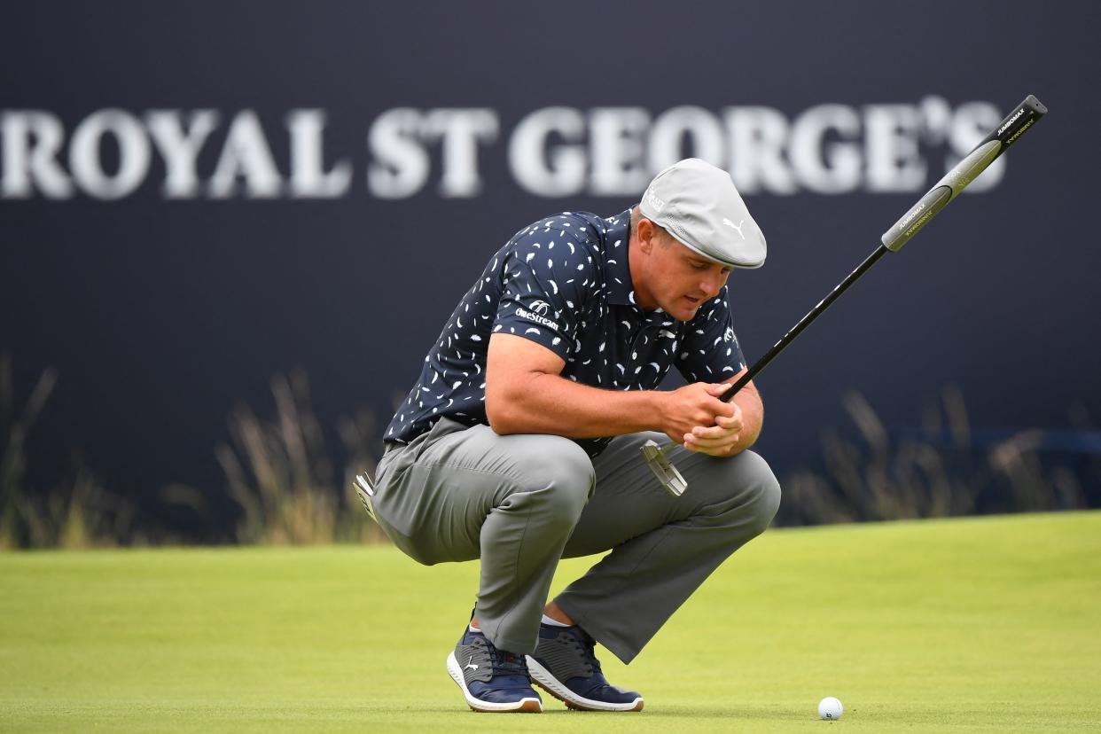 Bryson DeChambeau's rough day at the office. (Andy Buchanan/Getty Images)