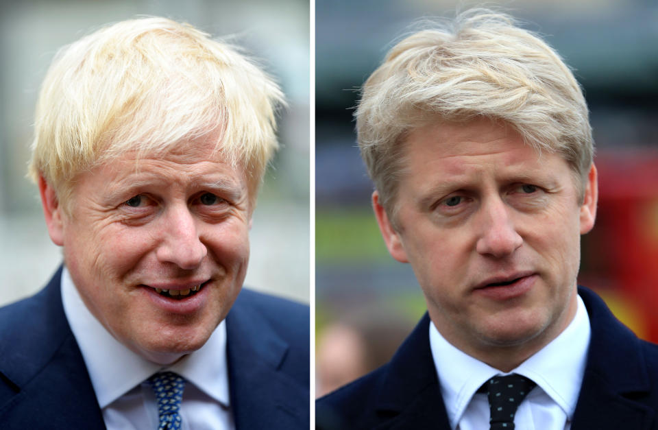 Undated file photos of Prime Minister Boris Johnson (left) and his brother Jo Johnson who has announced he is quitting politics, saying: "In recent weeks I've been torn between family loyalty and the national interest - it's an unresolvable tension and time for others to take on my roles as MP and Minister."