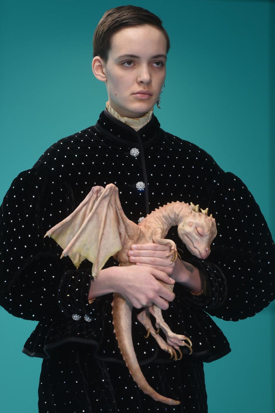 Gucci RTW AW18: Baby dragons at AW18 (AFP via Getty Images)