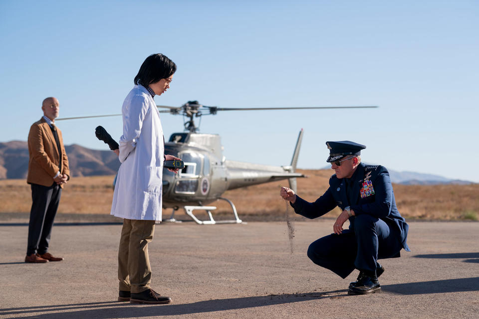 Carell, with Yang and Malkovich